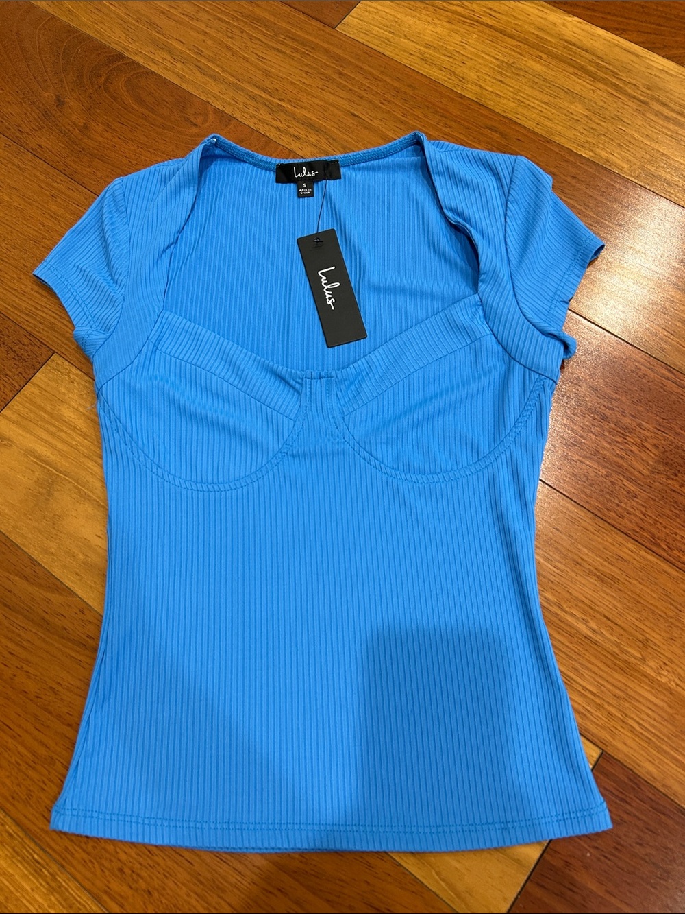 Ladies size S blue lulus bustier top new with tags